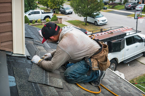 Professional Flat Roof Repair technician working in White Plains, NC